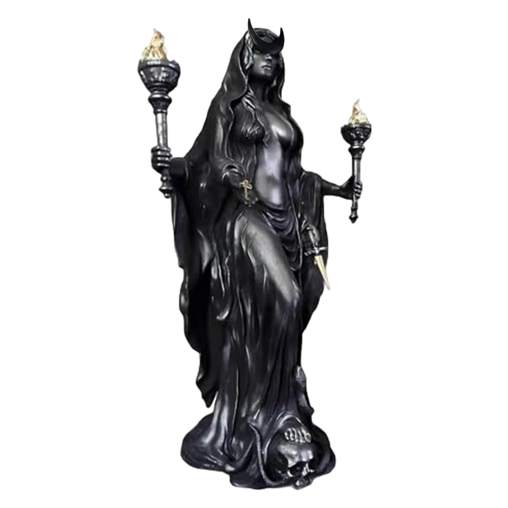 Statues Gothiques d'Hécate en Résine Noire