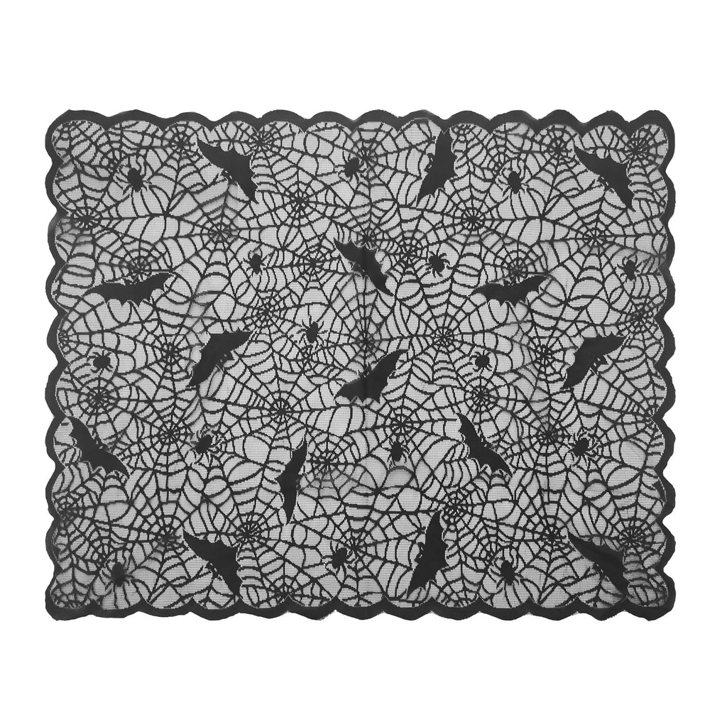 Nappe Halloween en Dentelle Noire Toile d'Araignée