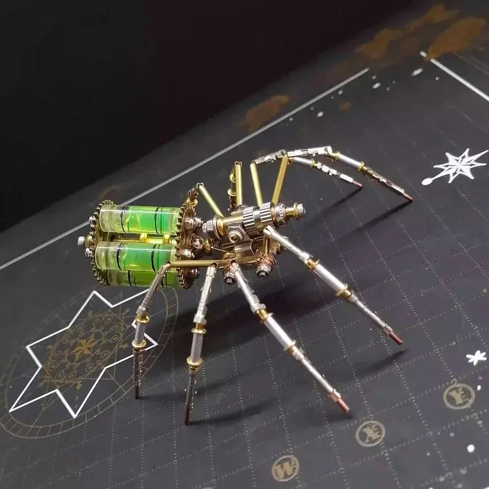 Sculpture Araignée Steampunk en Métal Doré