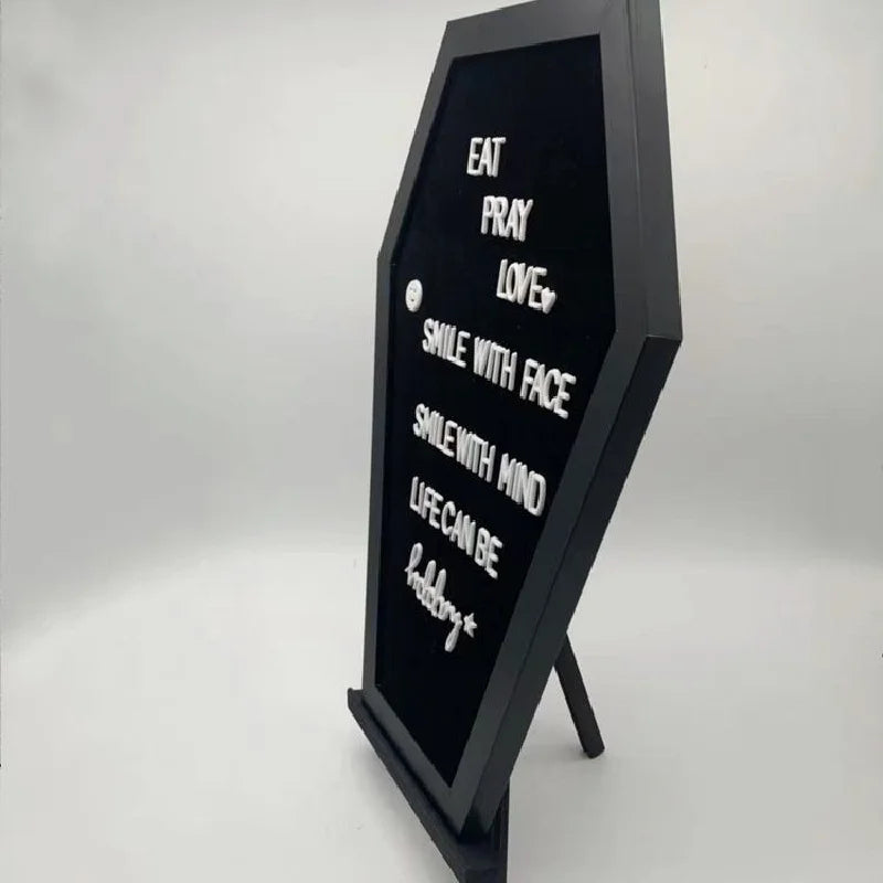 Tableau à Lettres Cercueil Noir en Feutre