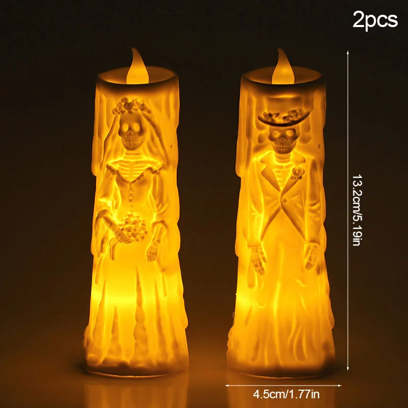 Bougies LED Squelettes Mariés sans Flamme