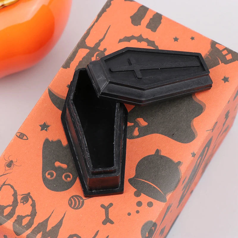 Mini Boîte Cercueil Noire à Croix pour Halloween