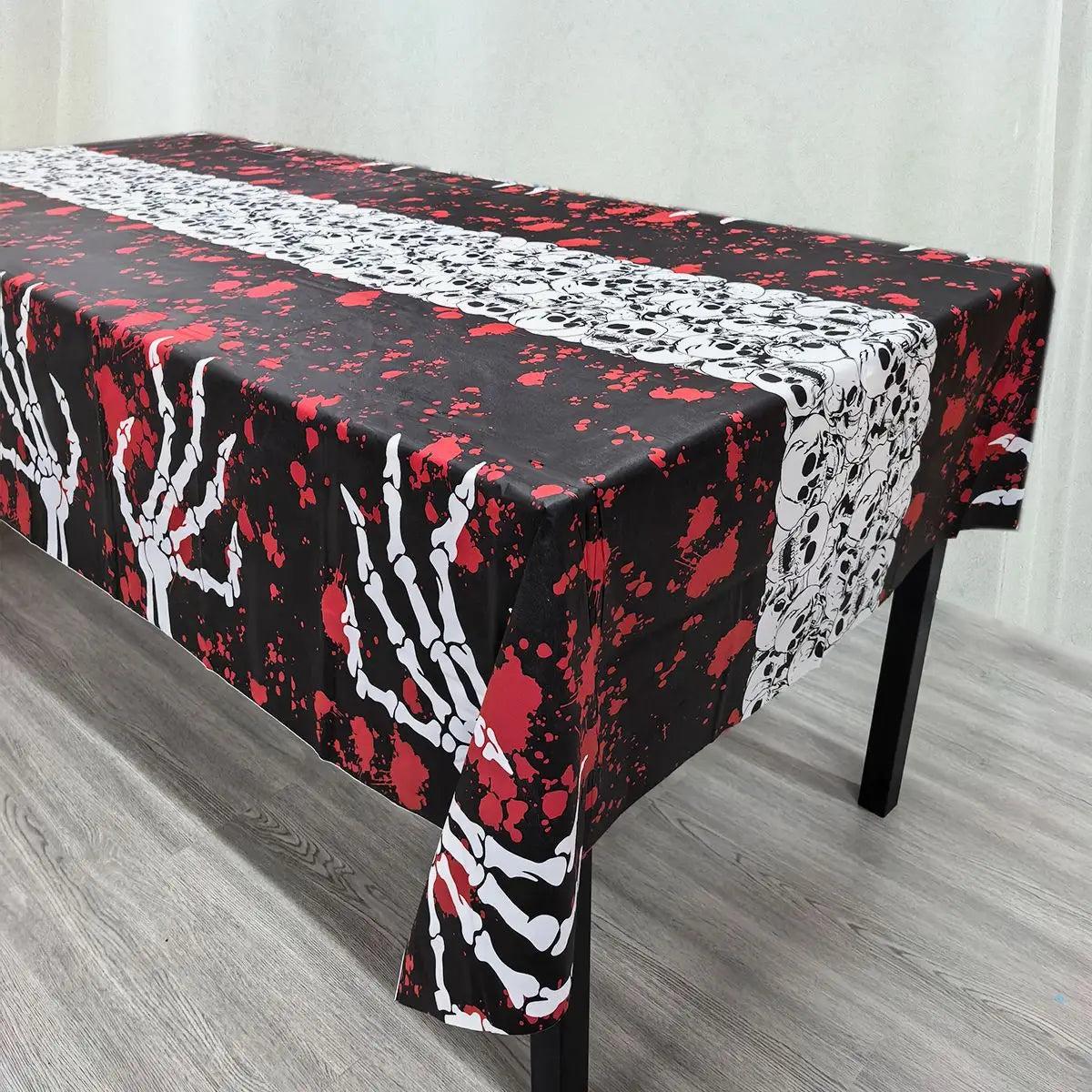 Nappe d'Halloween en Plastique Blanc Citrouilles Fantômes