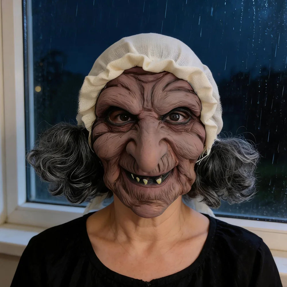 Masque de Vieille Sorcière Souriante à Chaperon