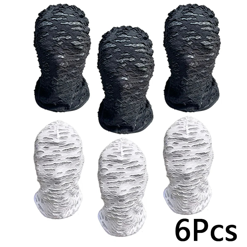 Masque Intégral Noir en Tissu Effet Déchiré