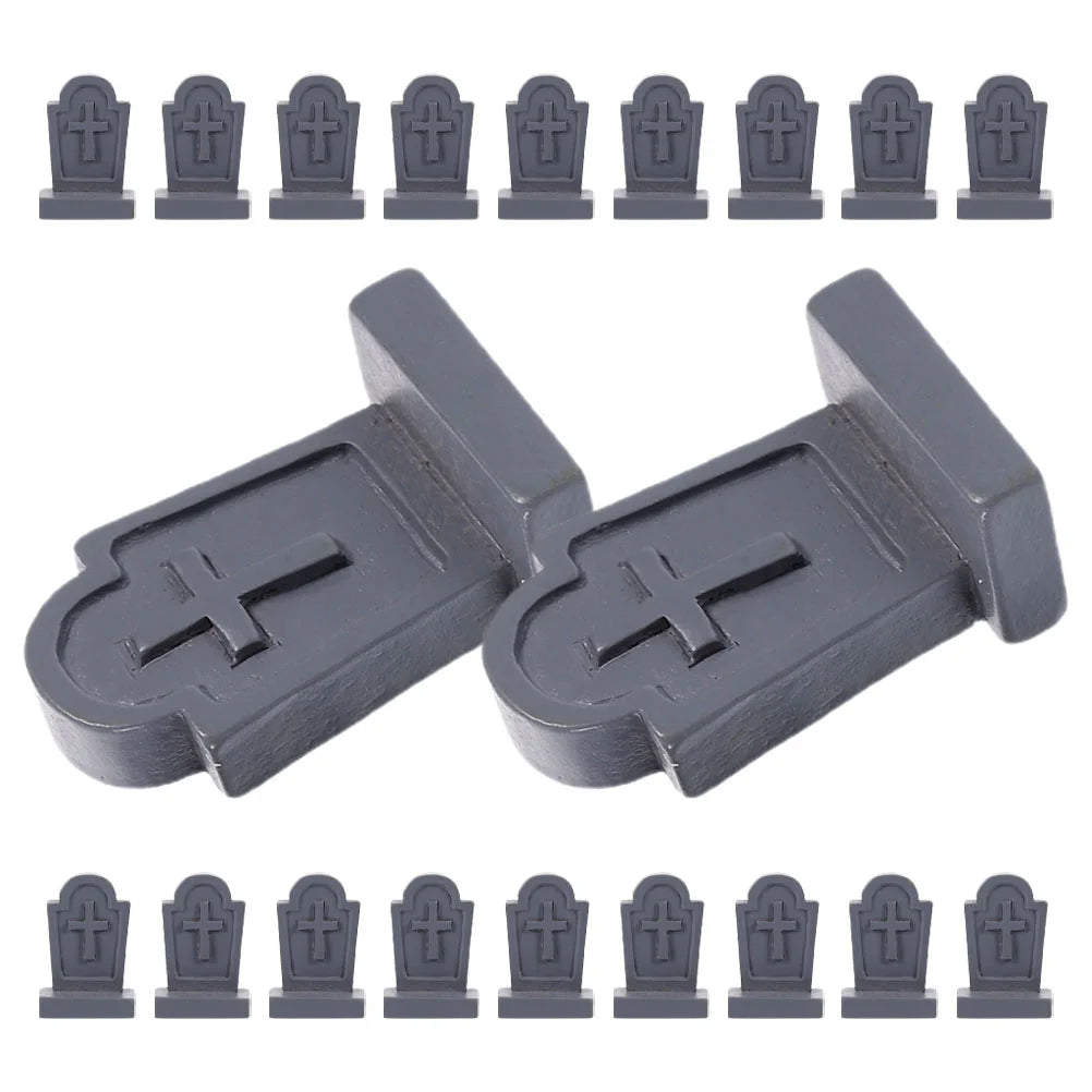 Lot de Mini Pierres Tombale Grises d'Halloween