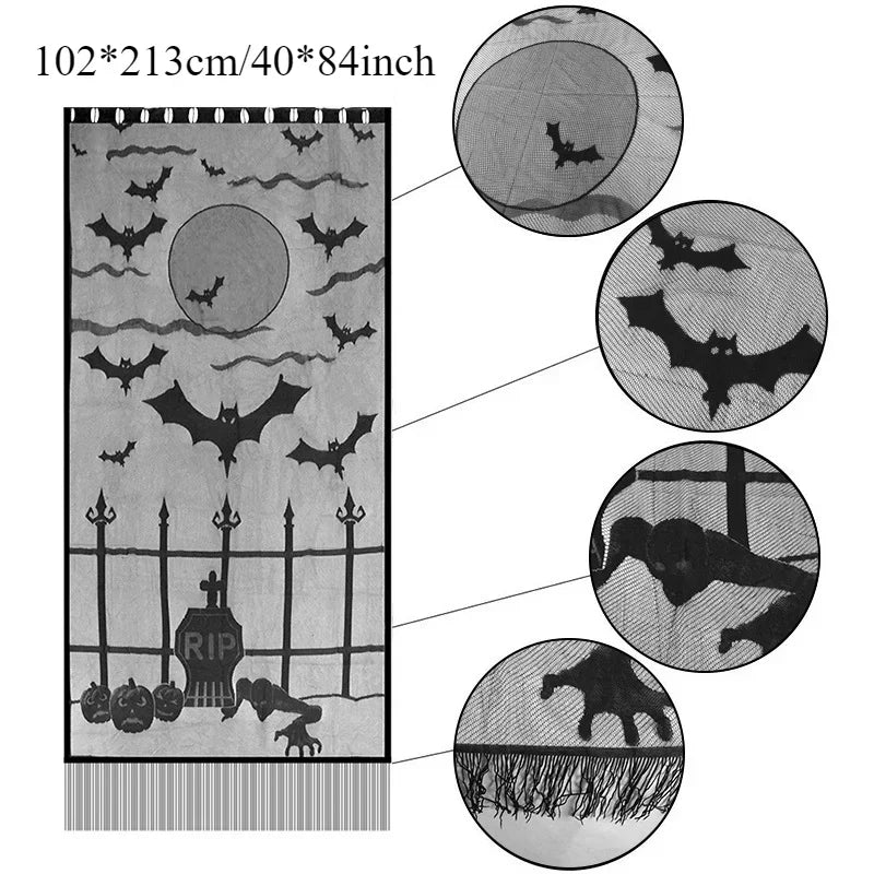 Kit de Décoration Halloween Toiles d'Araignée et Chauves-Souris