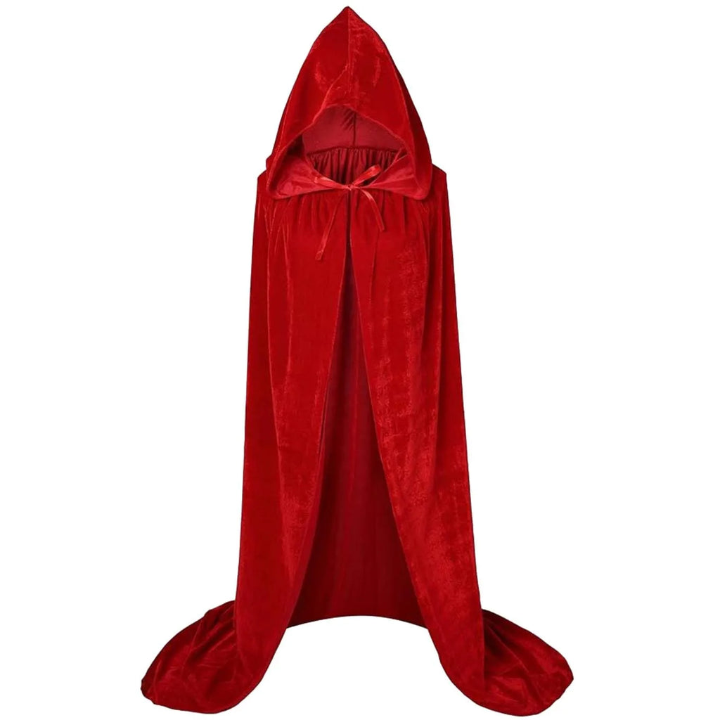 Cape à Capuche Longue en Velours Noir