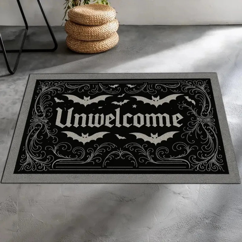Paillasson Gothique Noir «Unwelcome» à Chauves-Souris