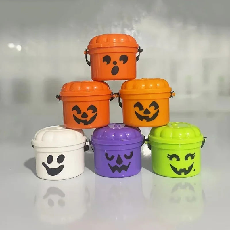 Mini Seau à Bonbons Halloween Citrouille et Fantôme