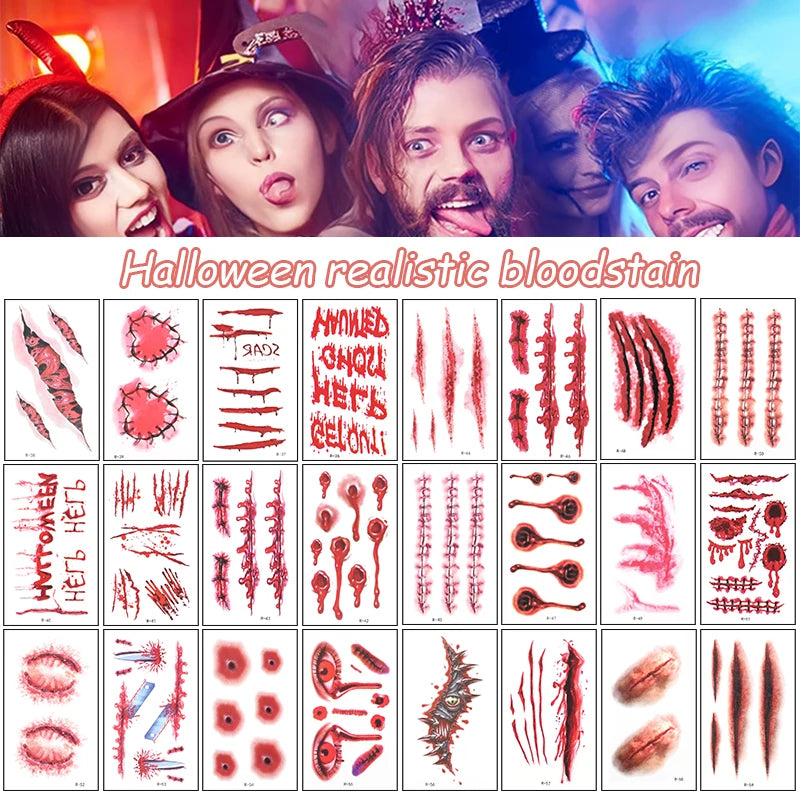 Kit de Tatouages Temporaires de Blessures Horreur