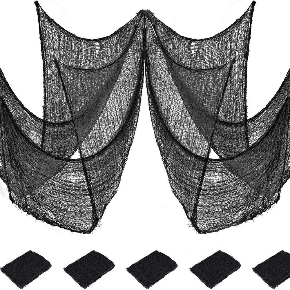 Tissu Hanté Noir Déchiré pour Halloween
