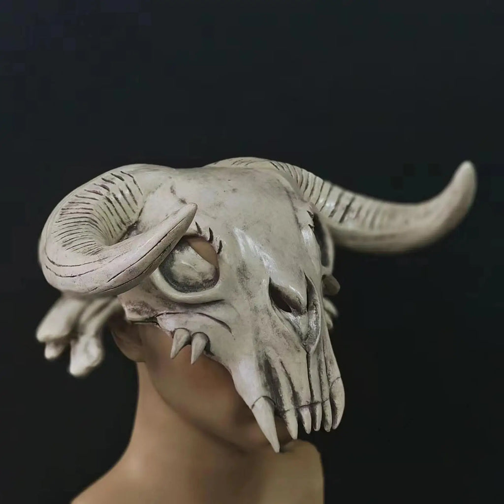 Masque Crâne Chamanique avec Cornes Géantes