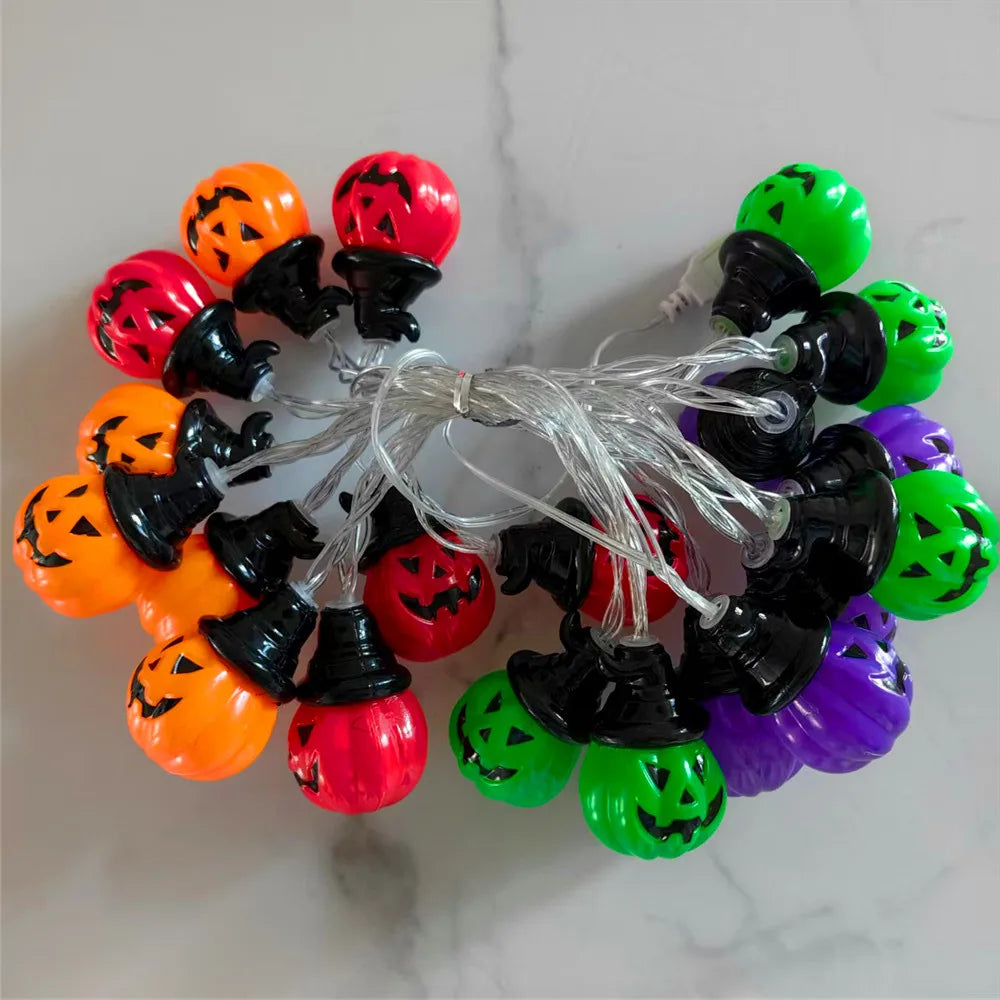 Guirlande Lumineuse à Citrouilles Multicolores d'Halloween