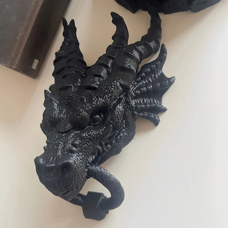 Heurtoir de Porte Dragon en Résine Gris Anthracite