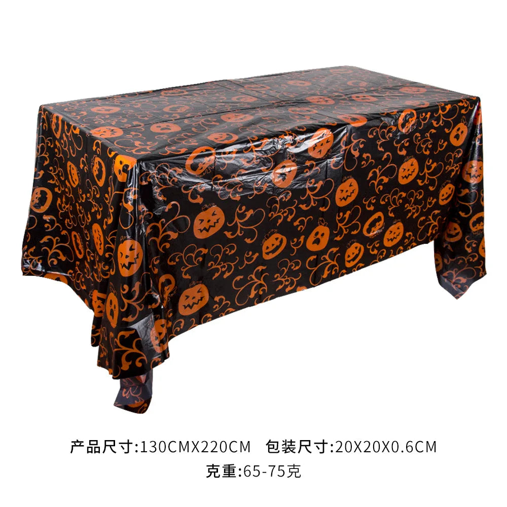 Nappes d'Halloween Rectangulaires en Plastique, Assortiment