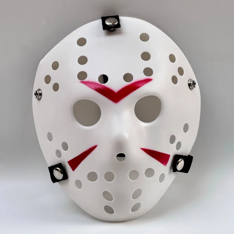 Masque de Hockey Horreur Blanc à Chevrons Rouges