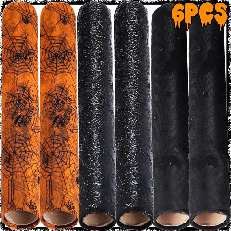 Lot de 6 Rouleaux d'Étoffes d'Halloween Toiles d'Araignée