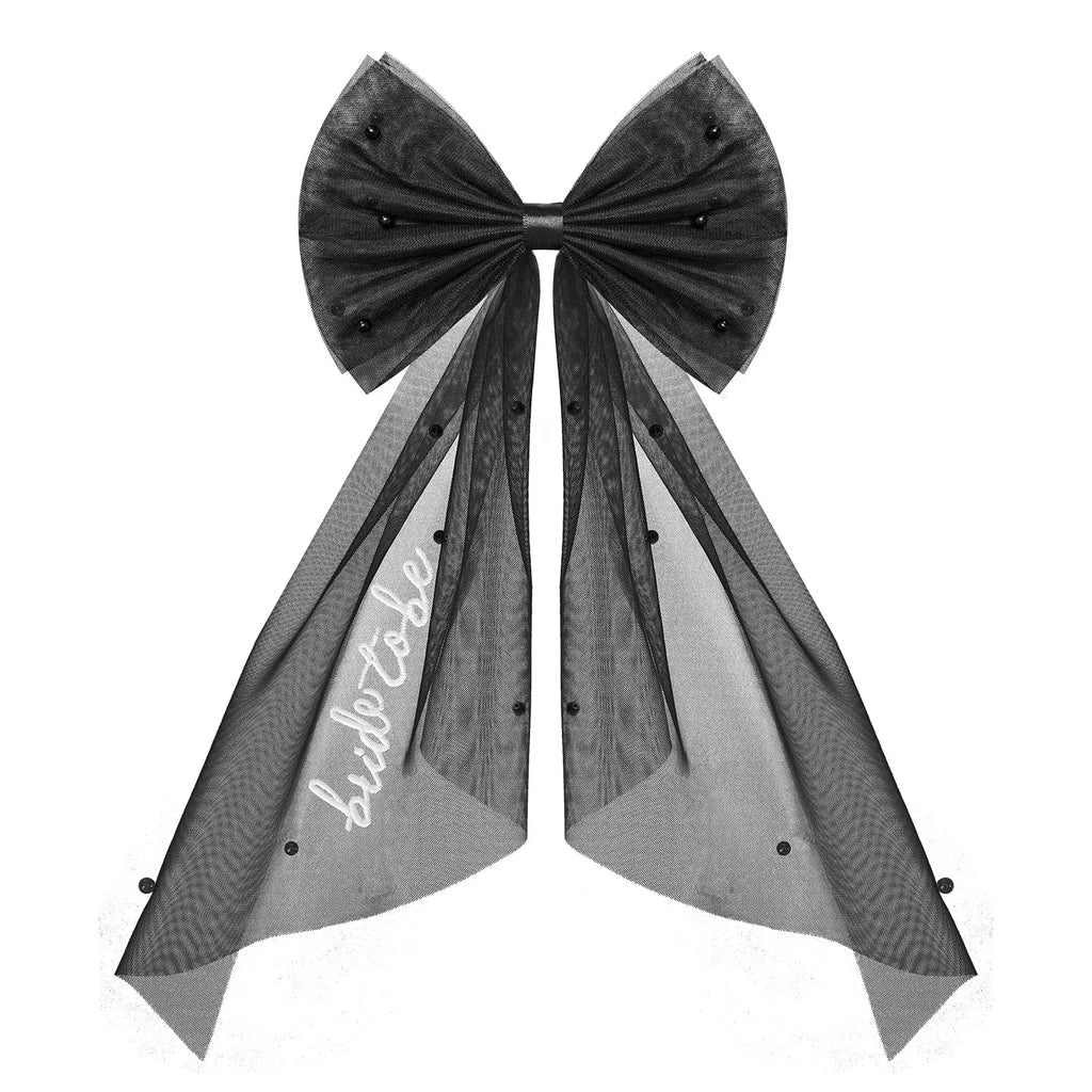 Kit de Mariée Gothique Noir Voile Tiare et Écharpes