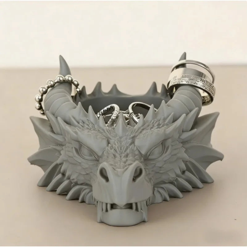 Vide-Poche Dragon Noir Mat en Résine