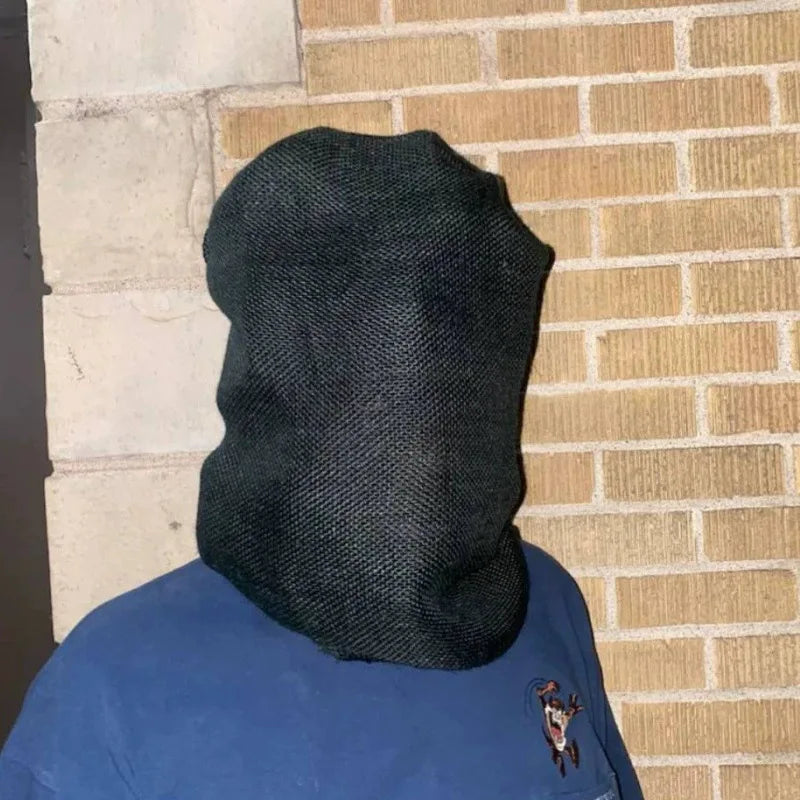 Masque Horreur en Toile de Jute avec Larme Noire