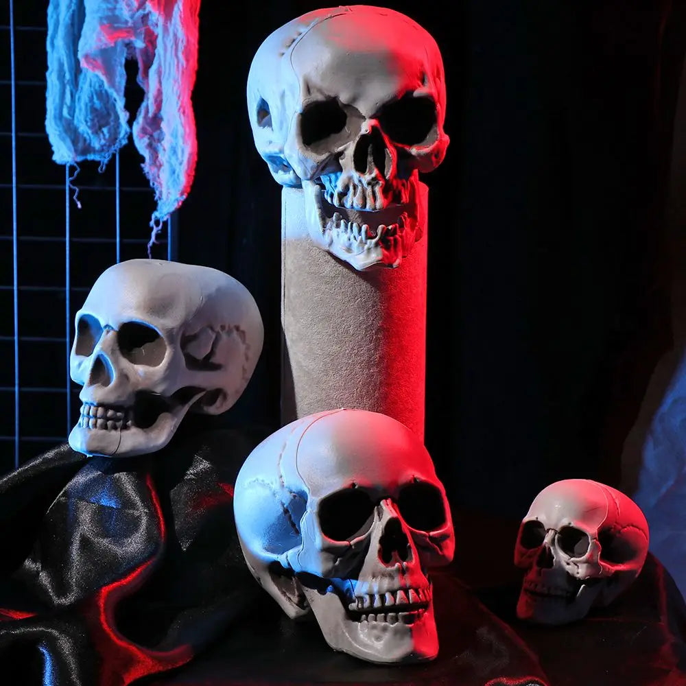 Crâne Décoratif Réaliste en Résine Effet Vieilli