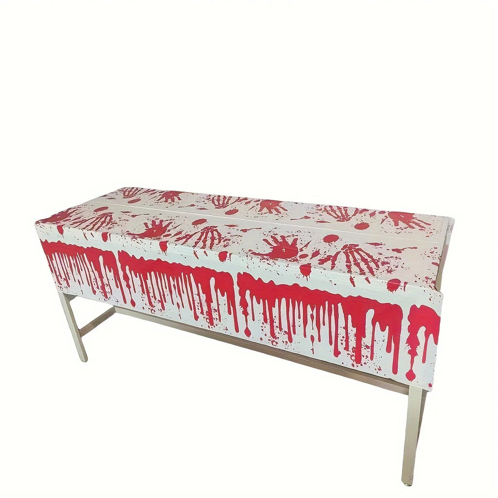 Nappe d'Halloween Blanche et Rouge Sang