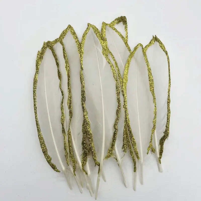 Plumes Décoratives Noires à Motif Crânes Blancs