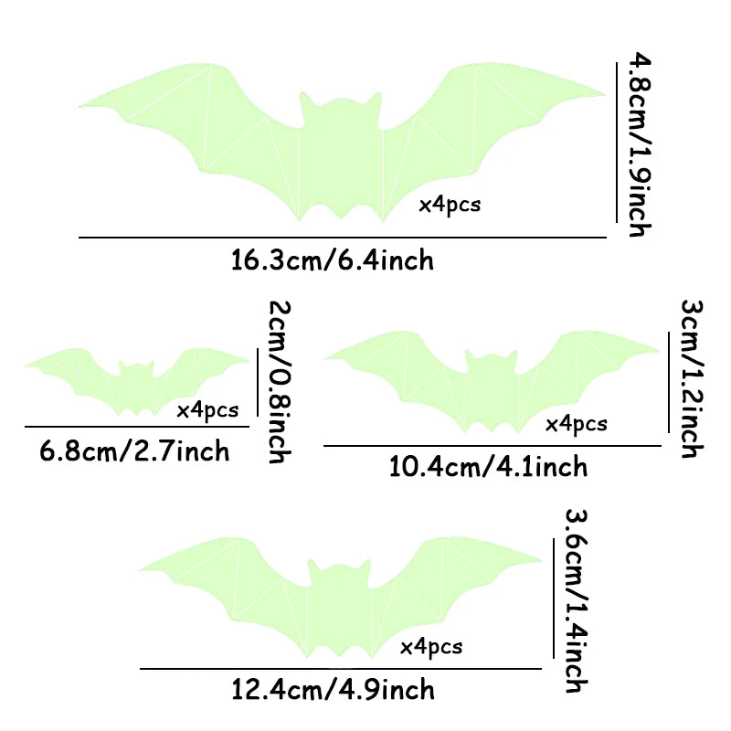 Stickers Muraux Chauves-Souris Vert Néon Halloween