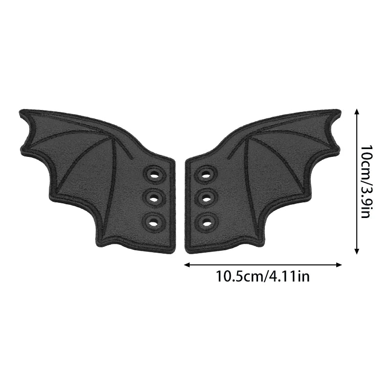 Ailes de Chauve-Souris pour Bottes, Noir Mat ou Scintillant
