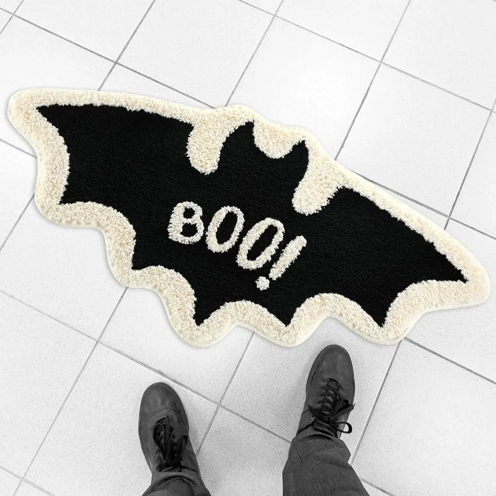 Tapis d'Intérieur Chauve-Souris Squelette Noir