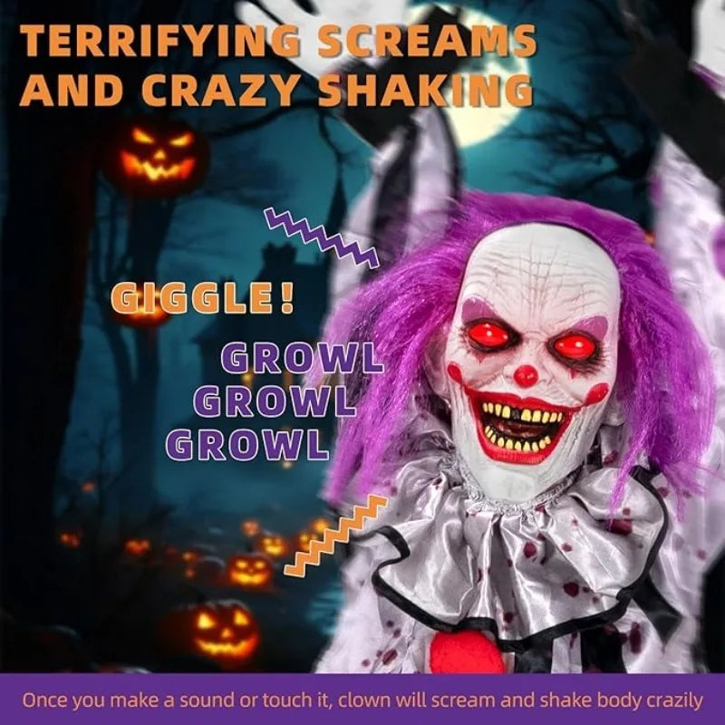 Pendu Clown Horreur à Chaînes Cheveux Violets