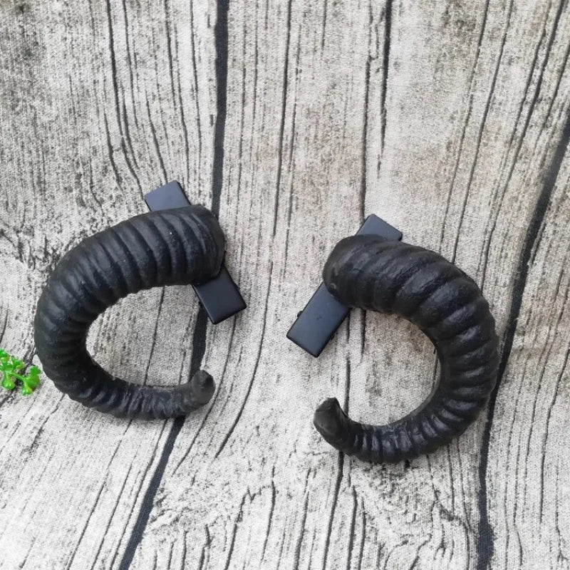 Cornes de Bélier Texturées à Clip pour Cosplay