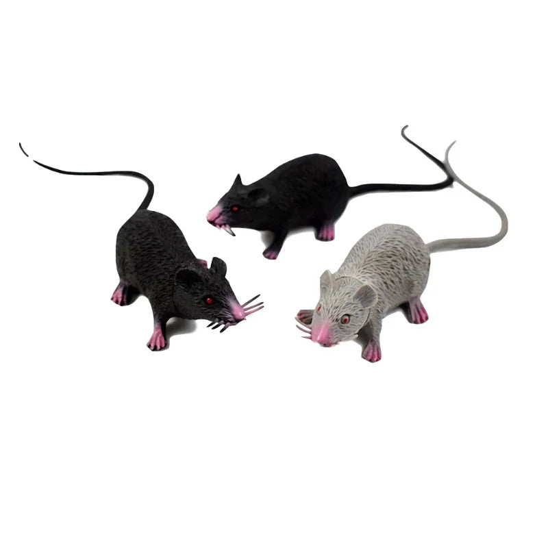 Lot de Faux Rats Réalistes en Caoutchouc