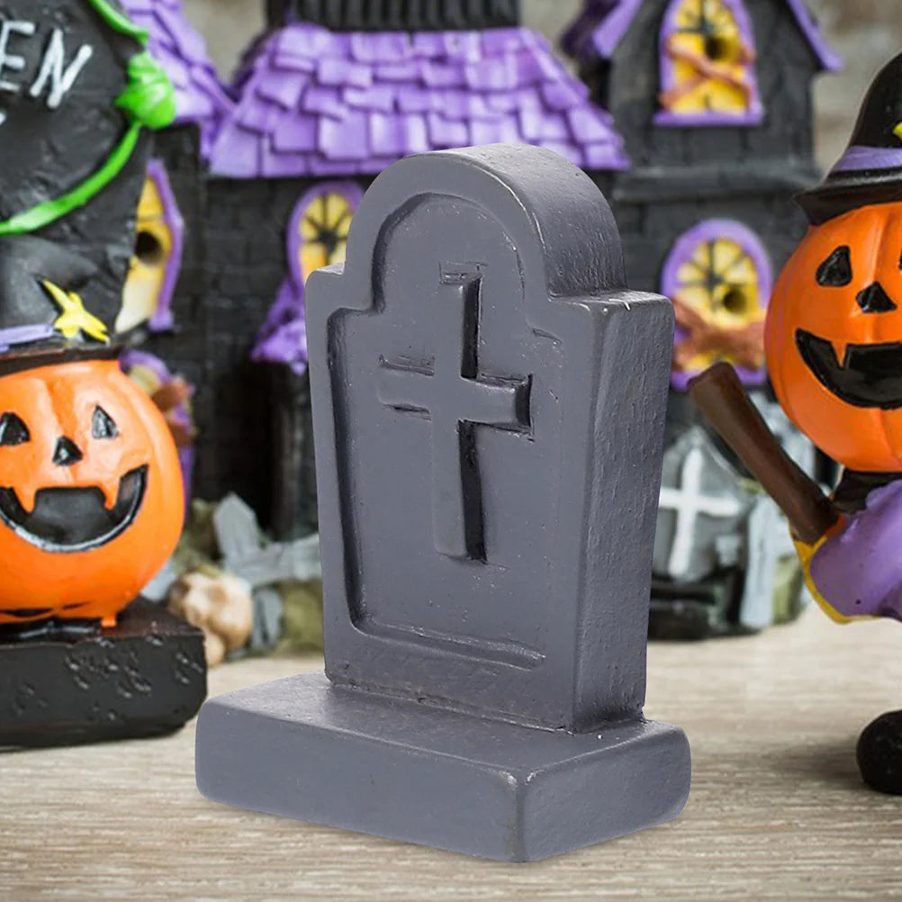 Lot de Mini Pierres Tombale Grises d'Halloween