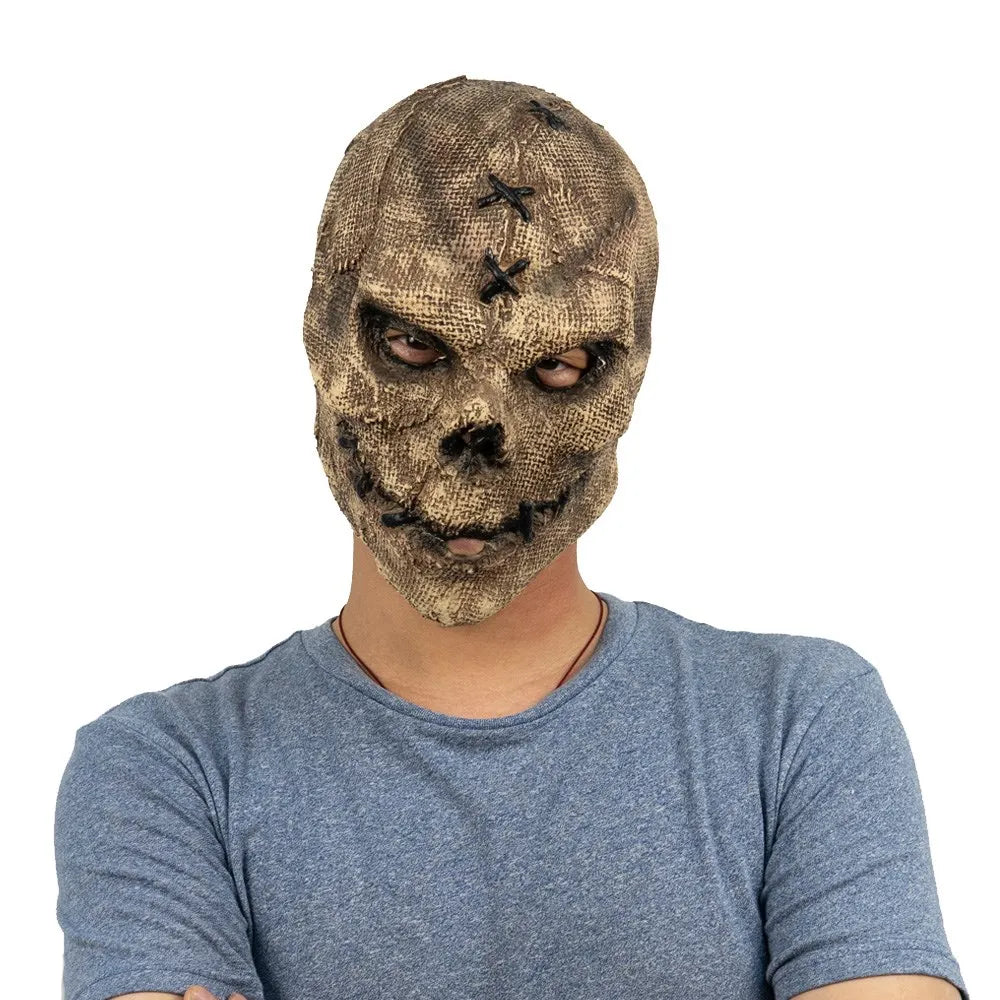 Masque Crâne Horreur en Toile de Jute Cousue