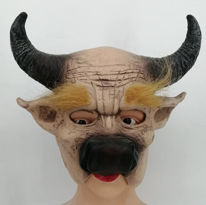 Masque de Taureau Noir en Peluche Articulé