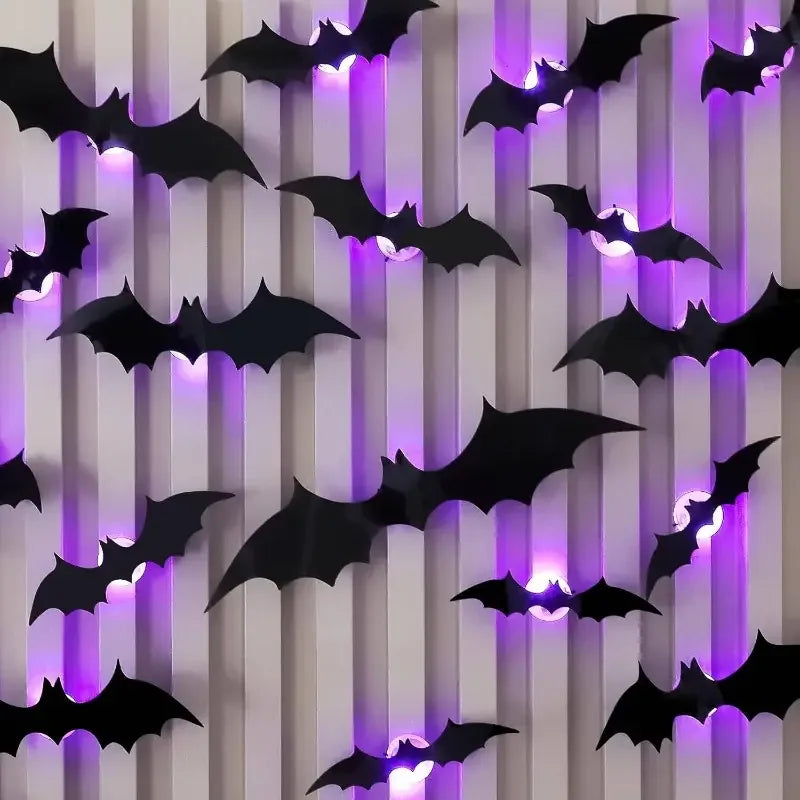 Décoration Murale Chauve-Souris Noires 3D Lumineuses