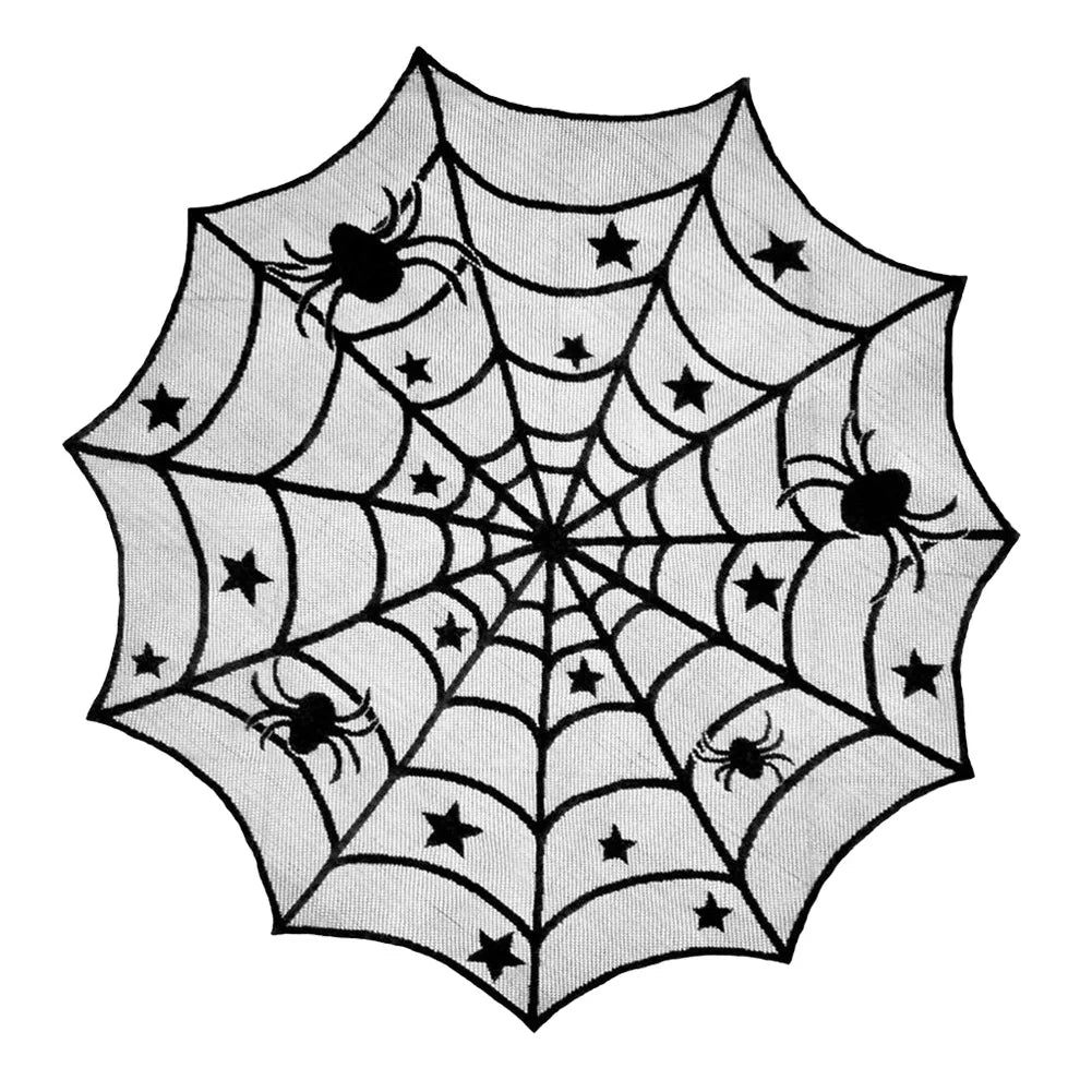 Abat-jour Halloween en Dentelle Noire Toile d'Araignée