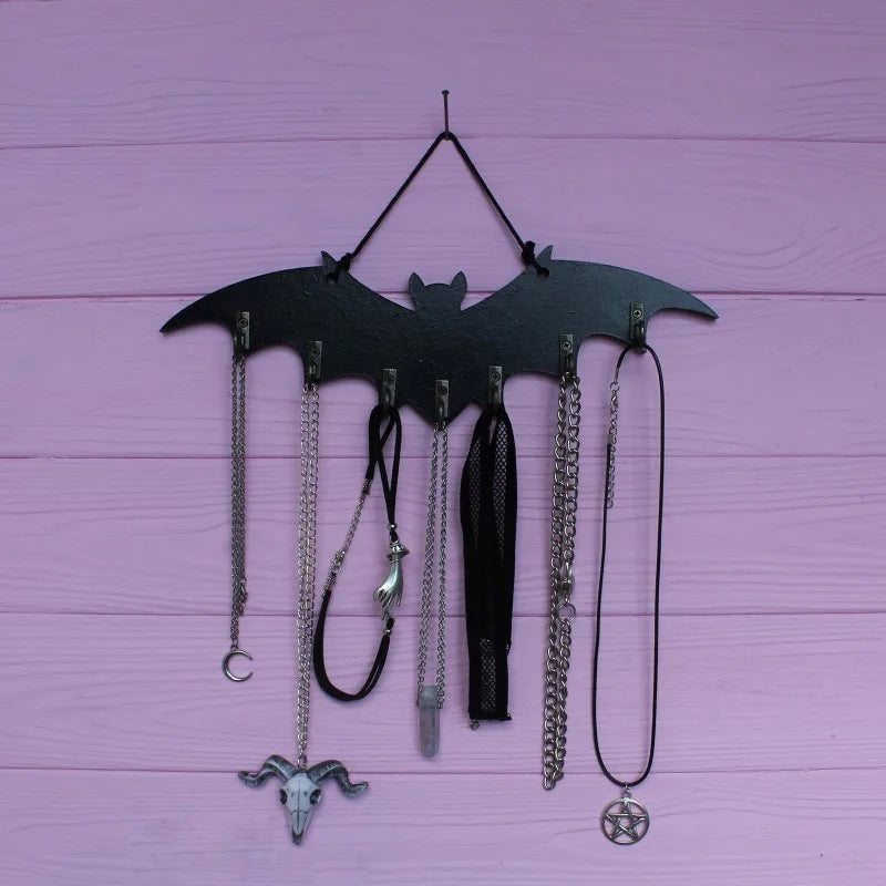 Patère Murale Chauve-Souris Noire en Métal