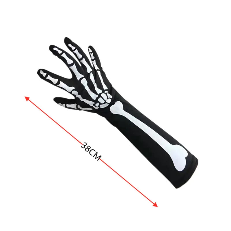 Kit Squelette Noir et Blanc Masque Gants et Manchon